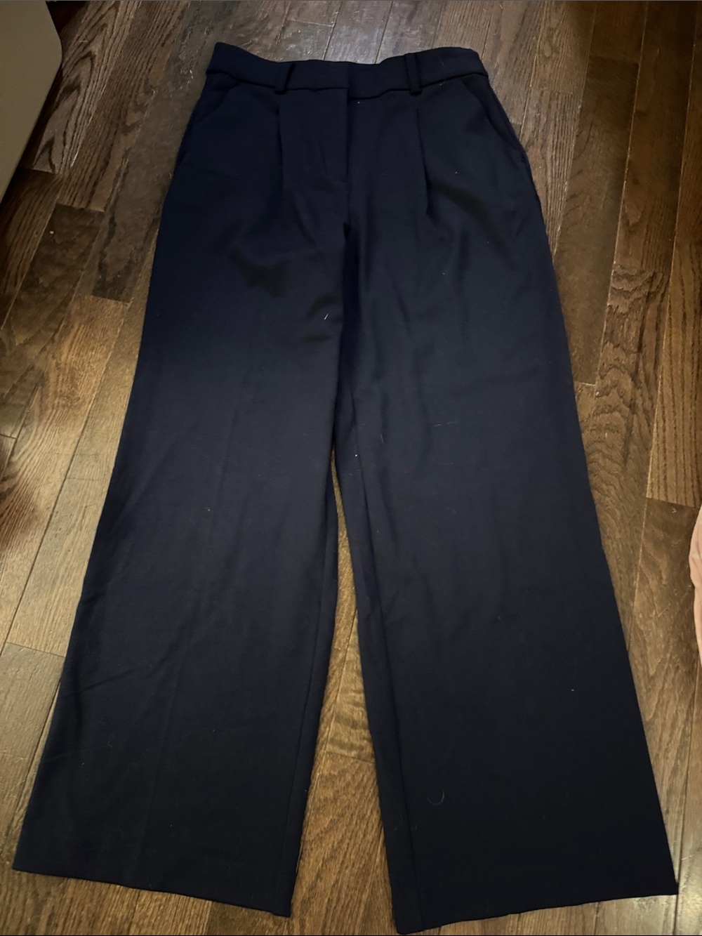 Loft Peyton Classic Wide-Leg Navy Trousers